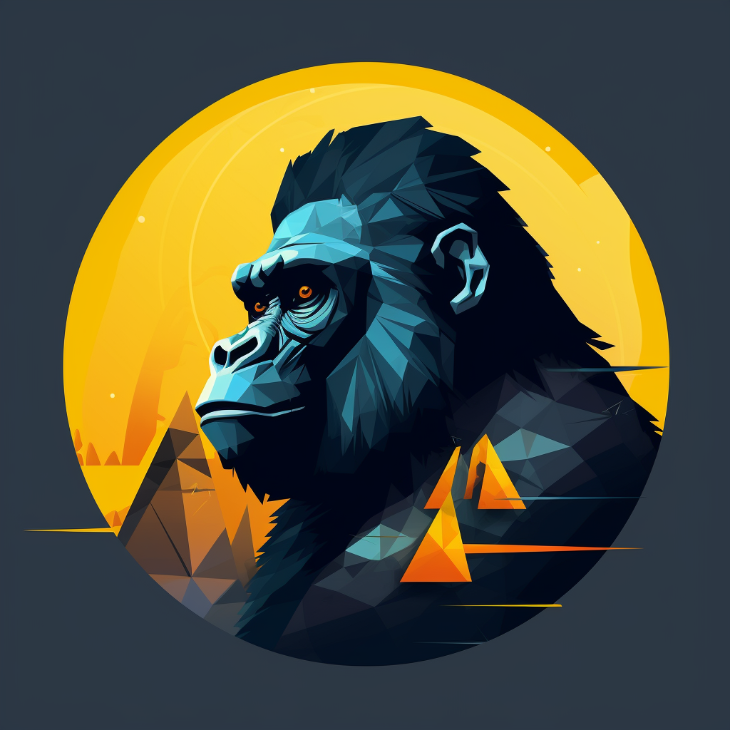 Cartoon gorilla in branding style