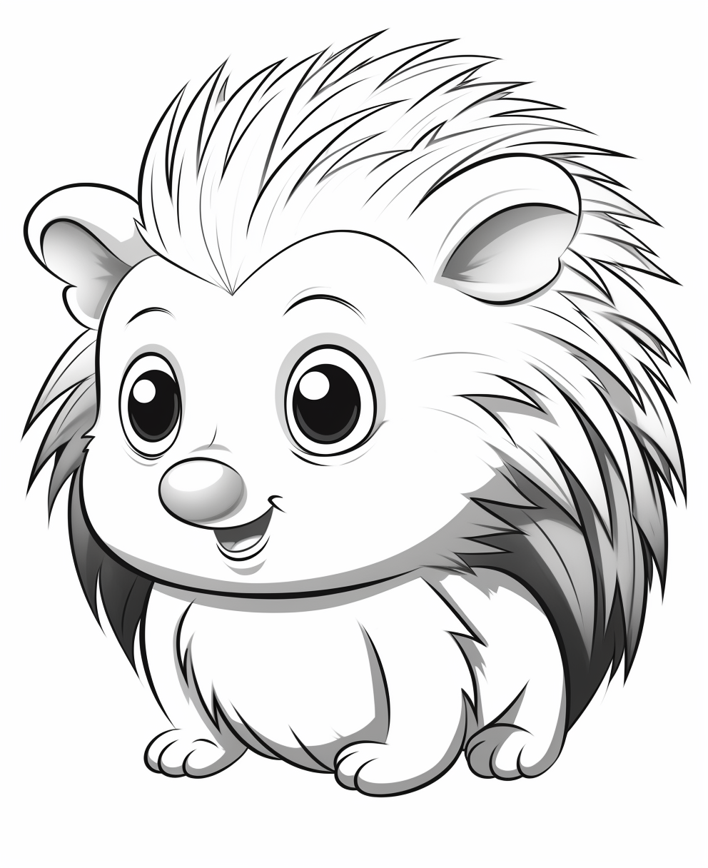 Hedgehog coloring page for kids