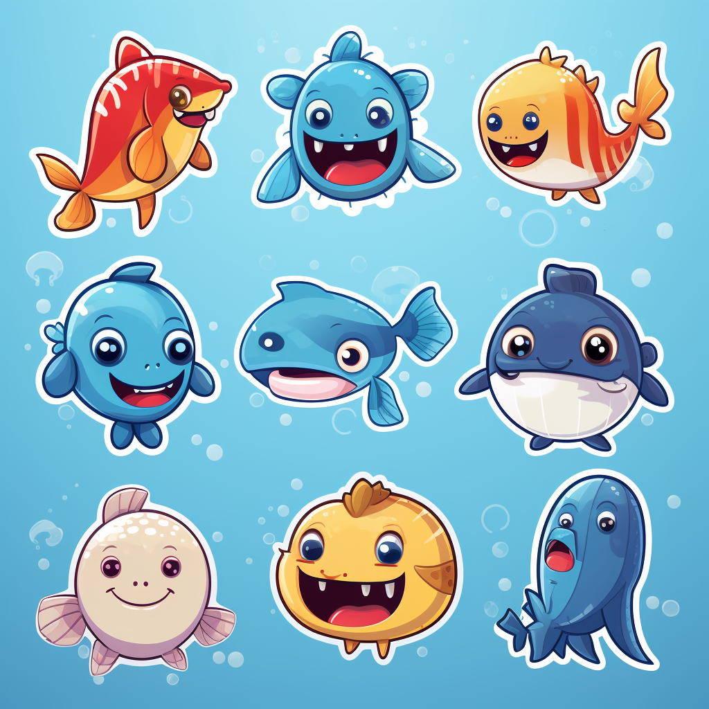 Hipster sea creatures smiling vector image