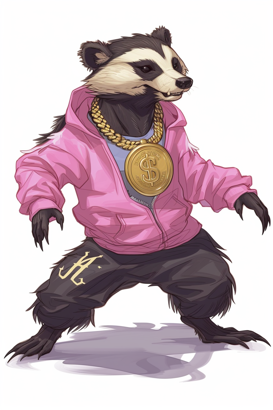 Cartoon Honey Badger Dancing