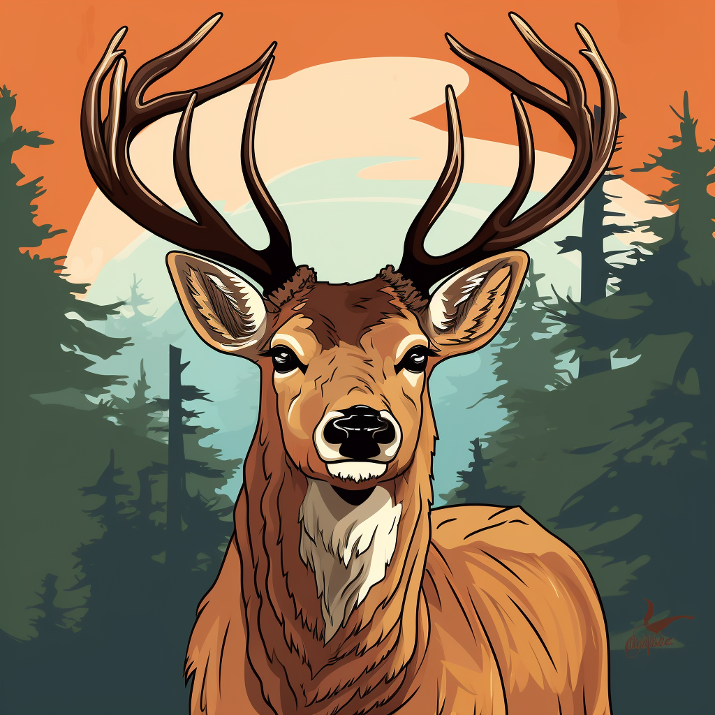 Adorable cartoon image of a deer