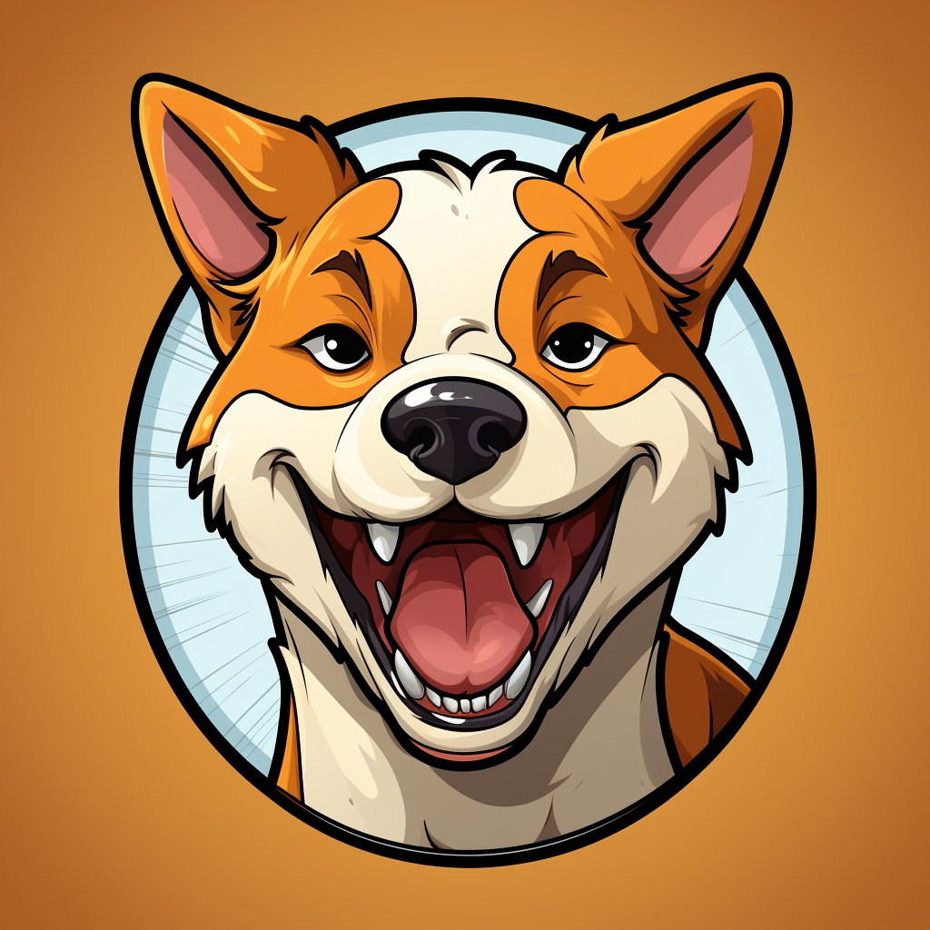 Cartoon Inu Dog Smile Tongue