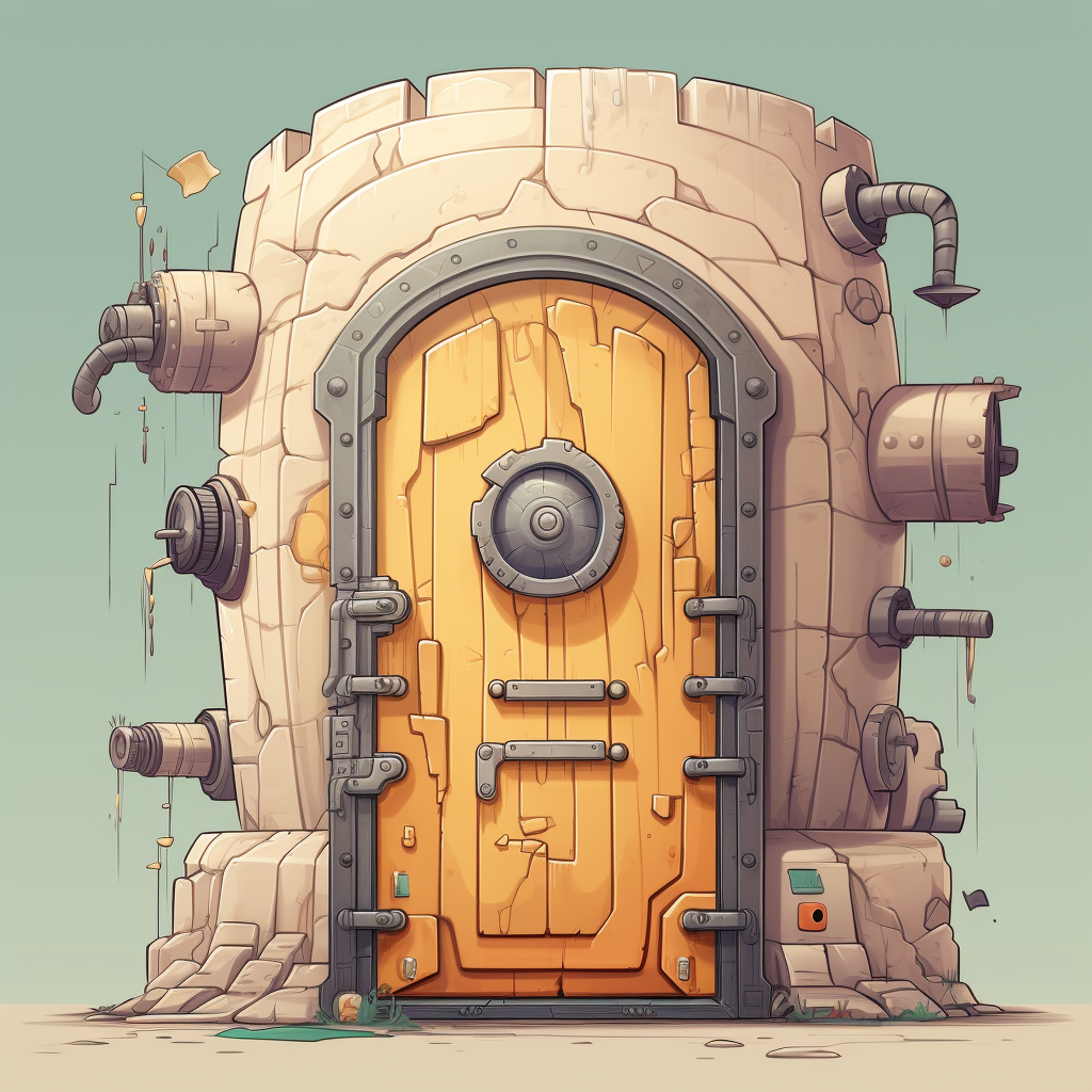 Cartoon-like giant safe door design