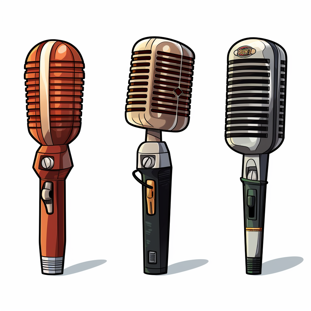 Four cartoon microphone concepts