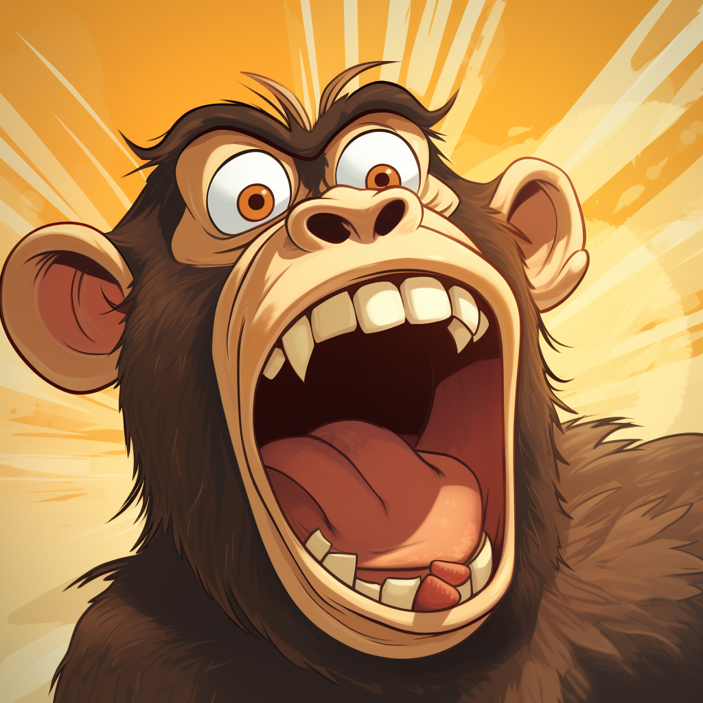 Angry cartoon monkey swearing