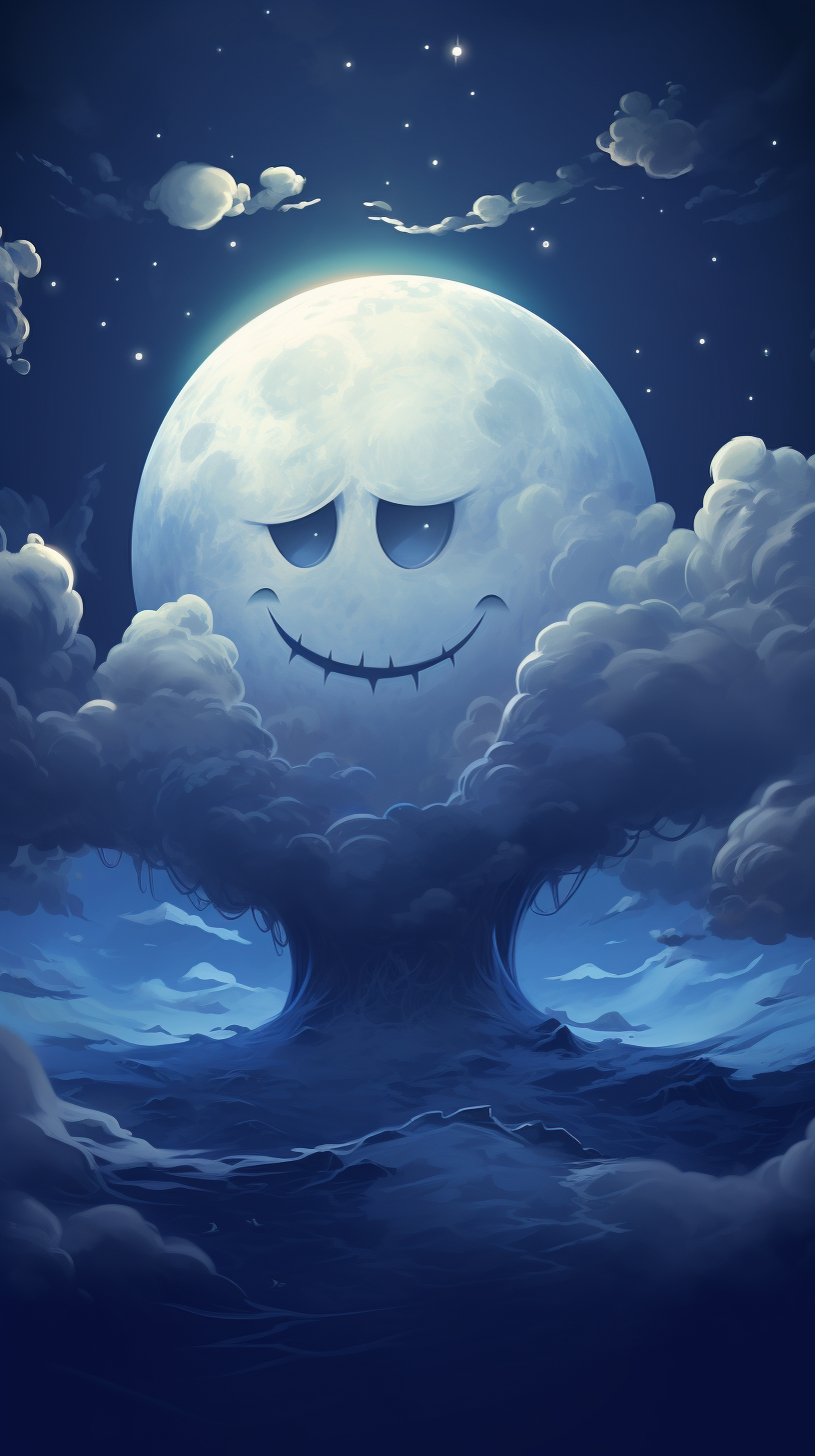 A cute cartoon moon illustration