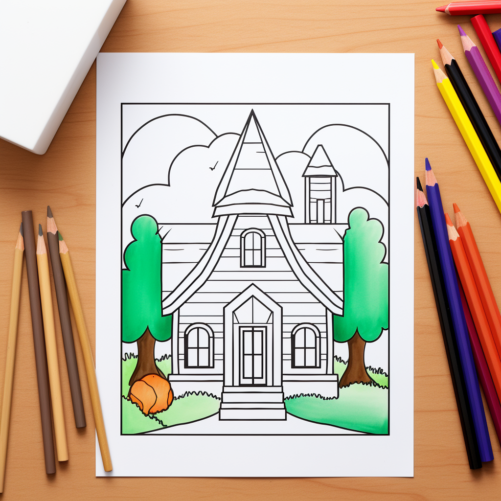 Cartoon pencil coloring page for kids