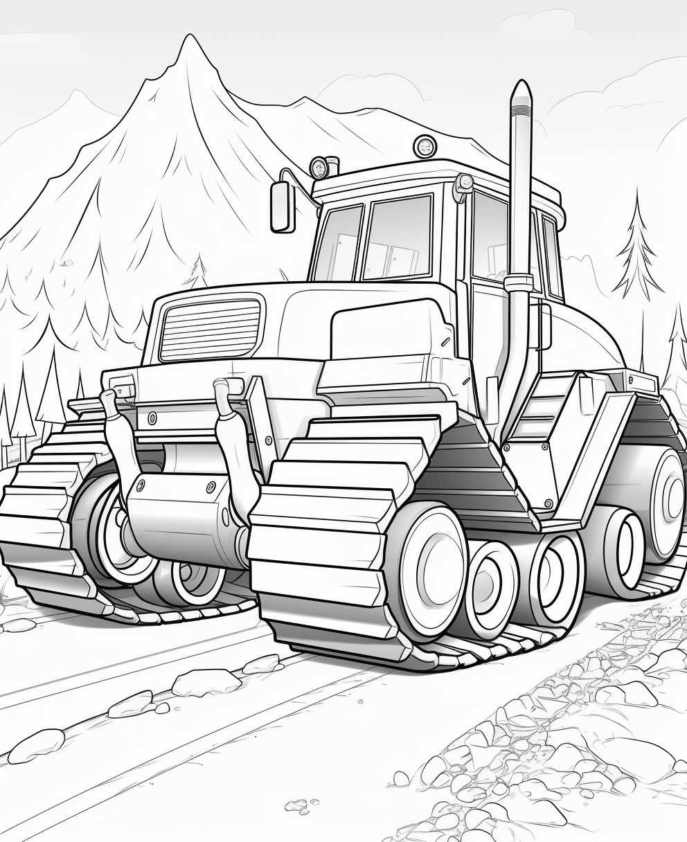 Road Construction Coloring Page for Kids