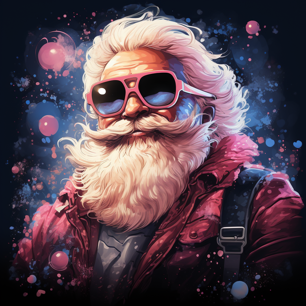 Cartoon Santa with Sunglasses