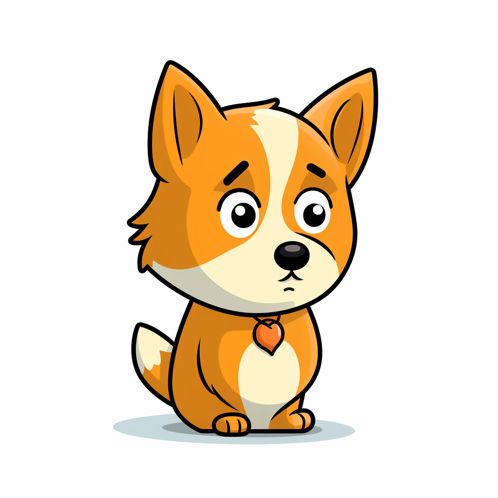 Cartoon Shiba with confusing expression