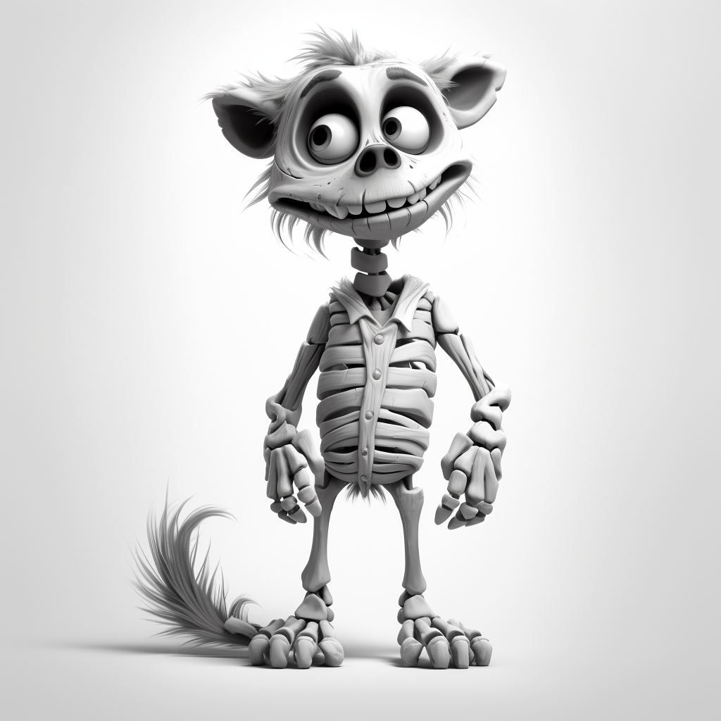 Cartoon skeleton concept art by Pixar