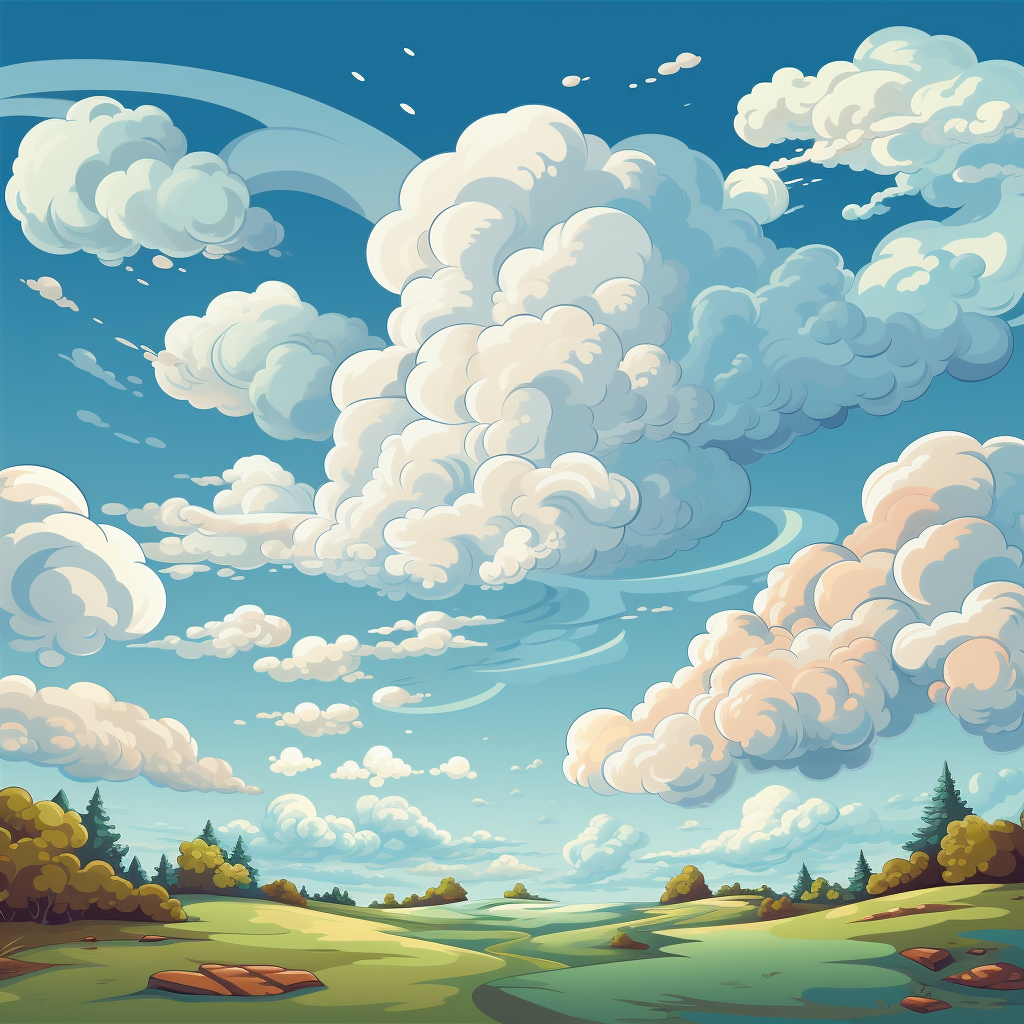 Stunning cartoon sky with clouds