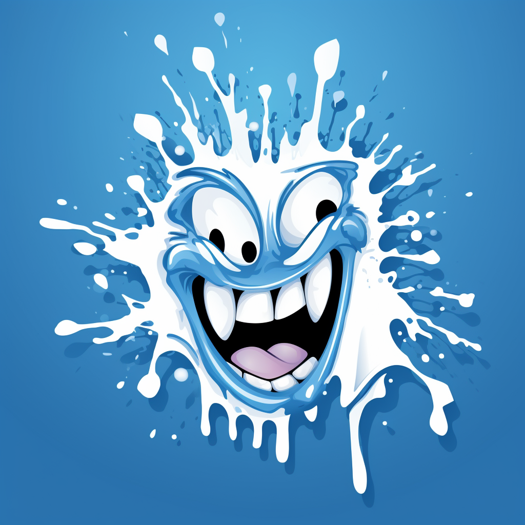 Cartoon splats on blue background