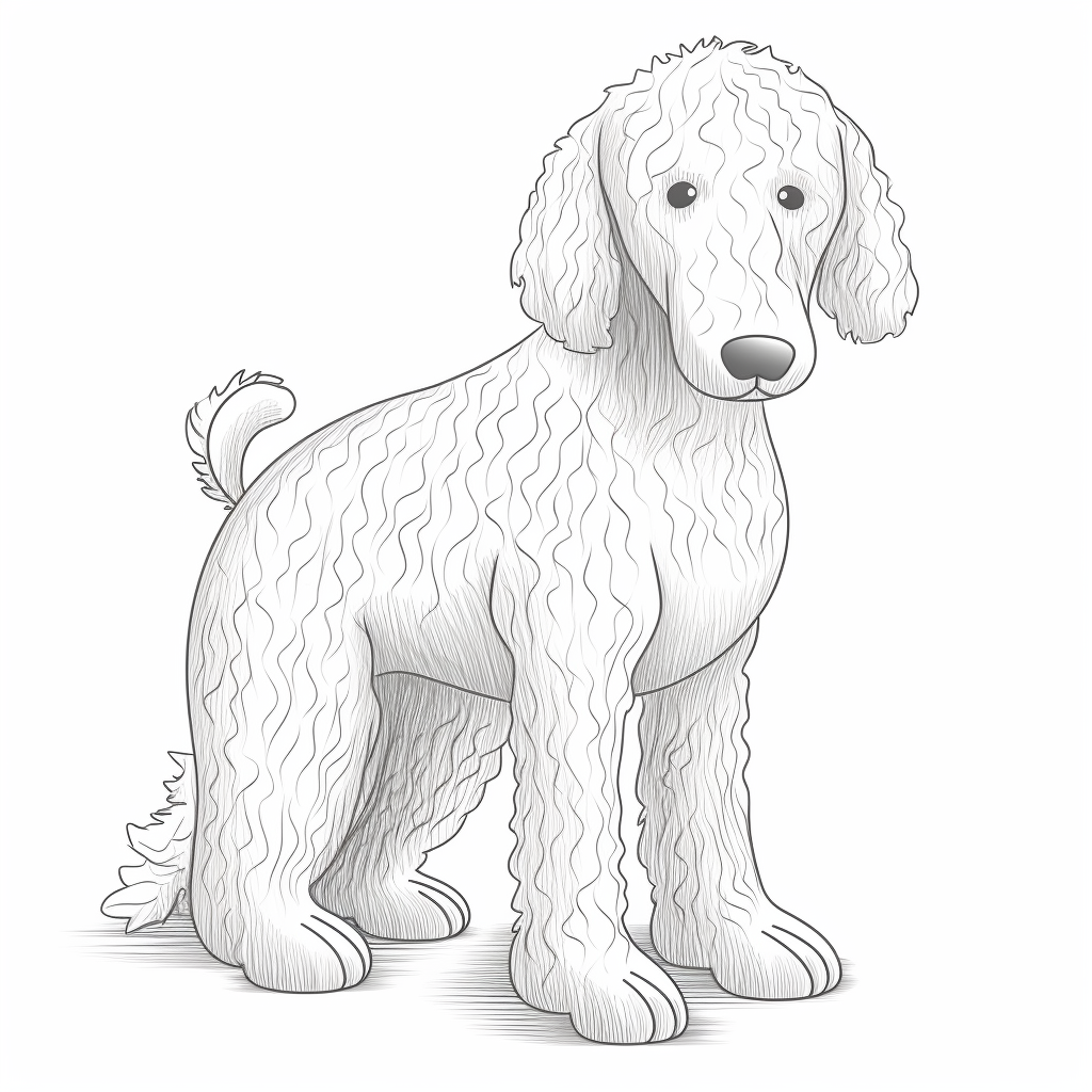 Cartoon Bedlington Terrier Coloring Page