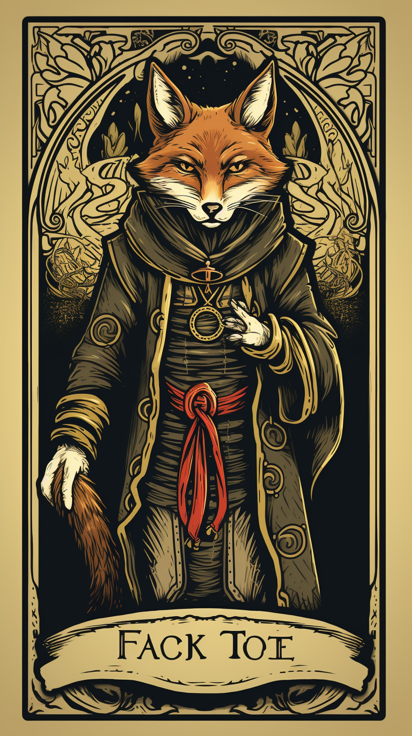 Cartoon stylized tarot card of The Fool