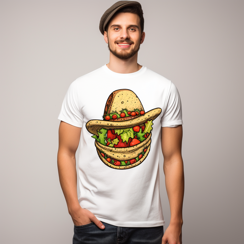 Colorful taco with barito in sombrero's hands