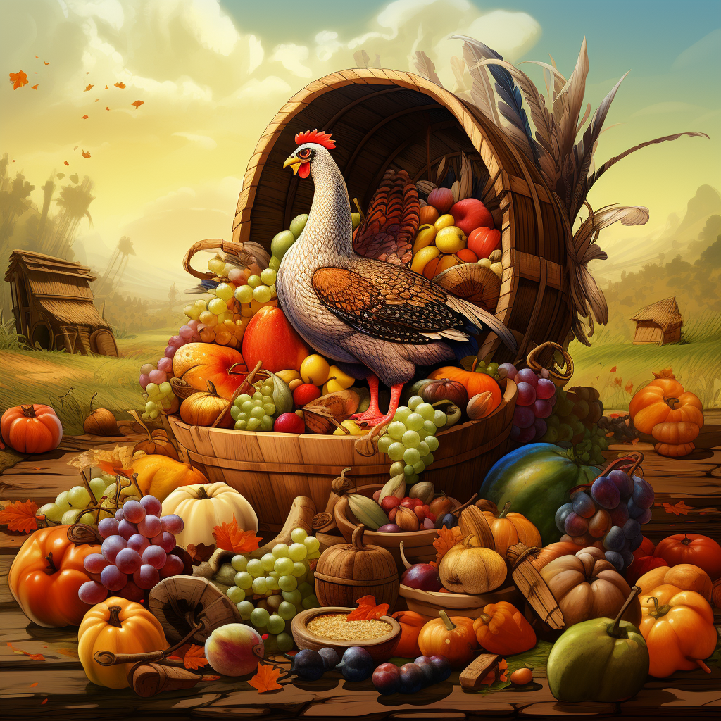 Thanksgiving cornucopia cartoon image