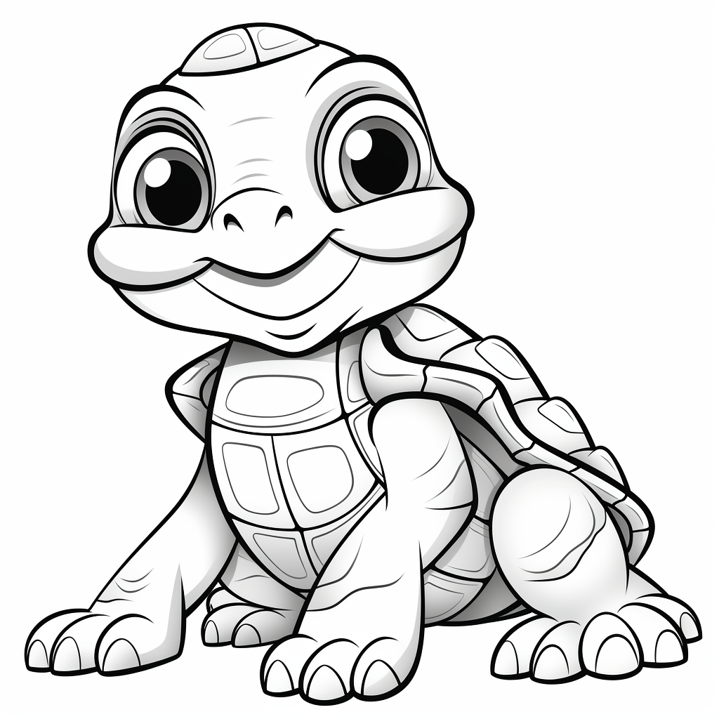 Turtle coloring book illustration