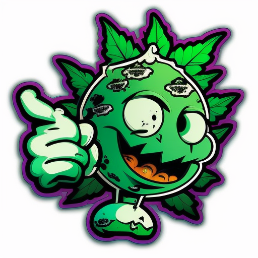 Cartoon Weed Leaf Smoking Joint