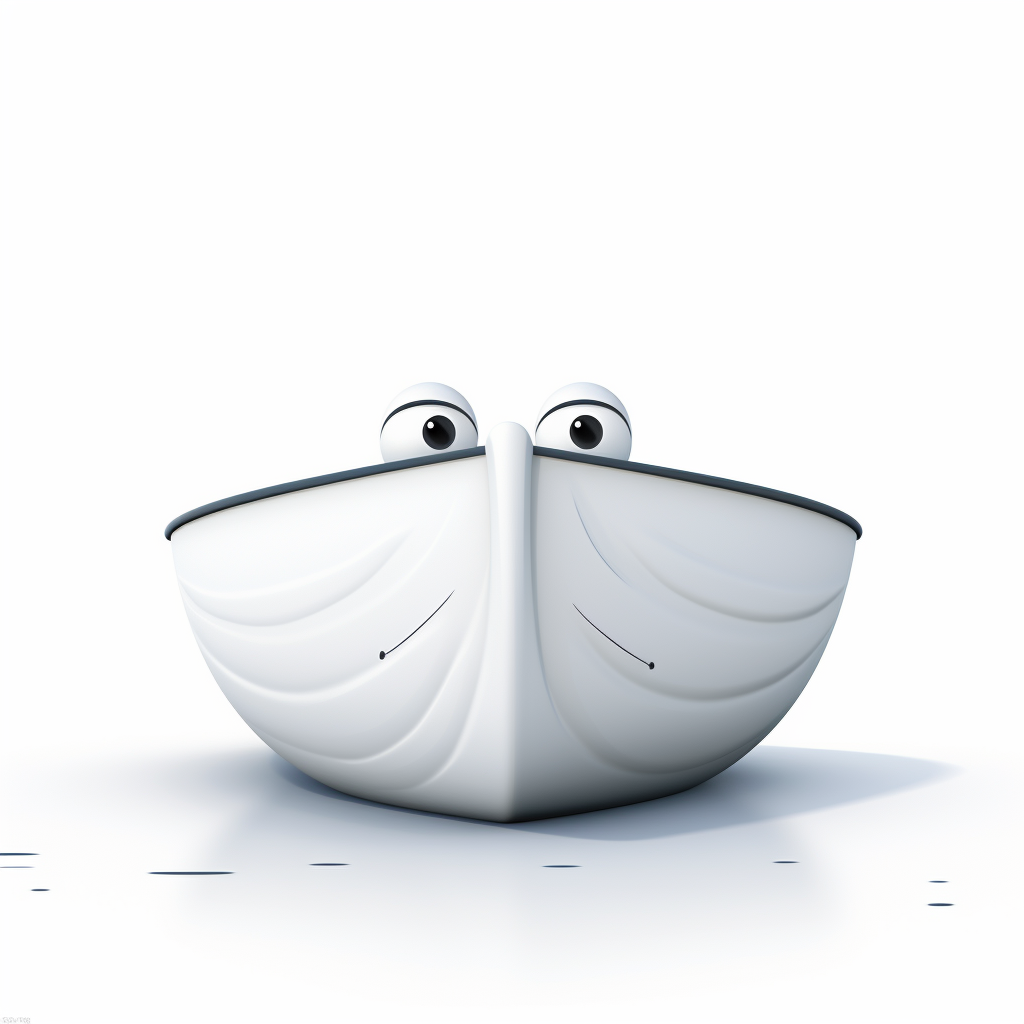 Clean cartoon white boat image