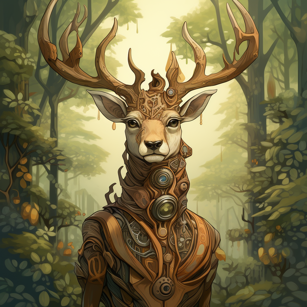 Cute anthropomorphic deer cartoon