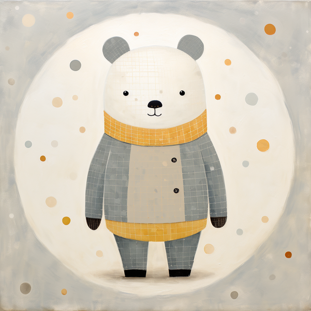 Adorable baby bear with polka dots