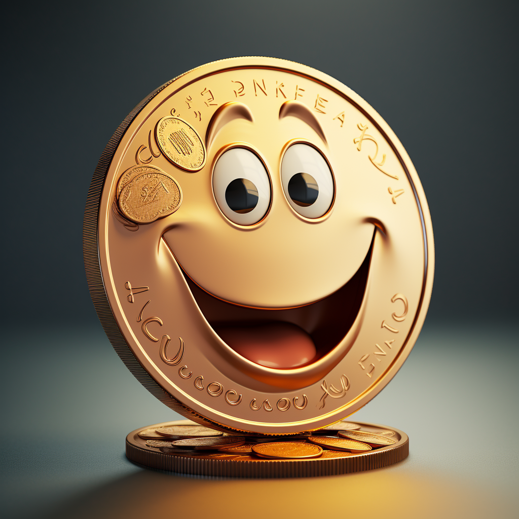 Cartoon big coin graphic