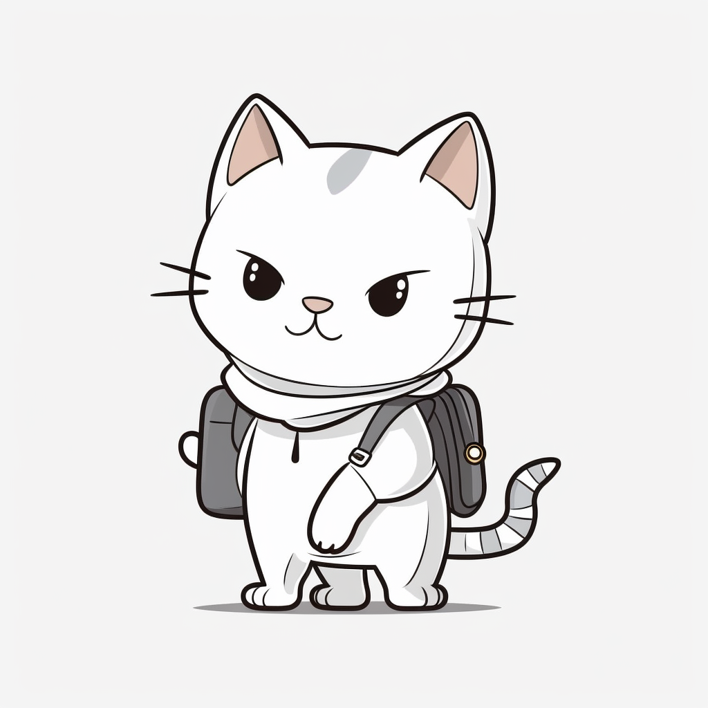 Cartoon cat clipart with Manhaga Khun character