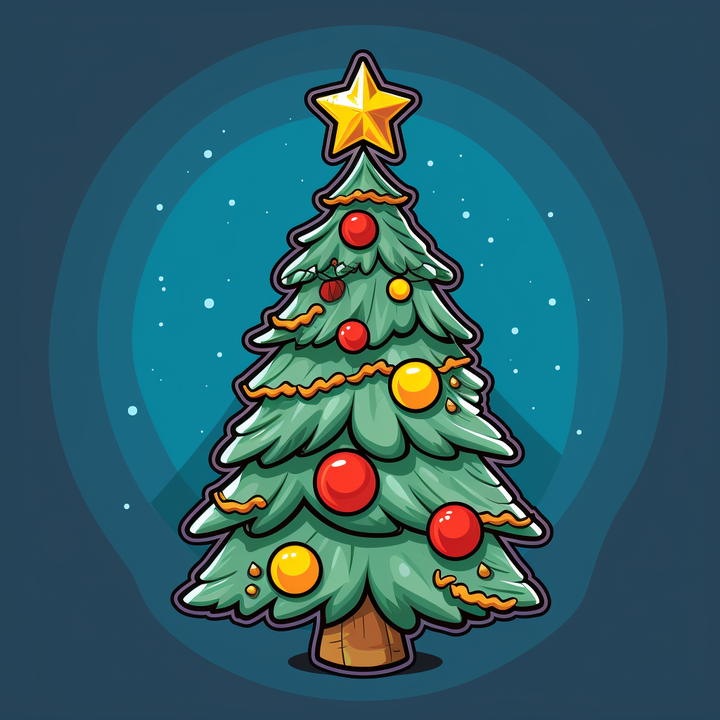 Cartoon Christmas Sticker Background