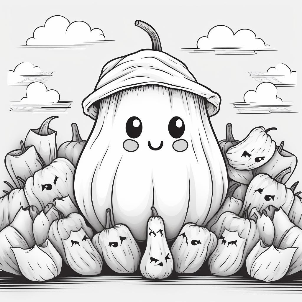 Cartoon ghost with bananas