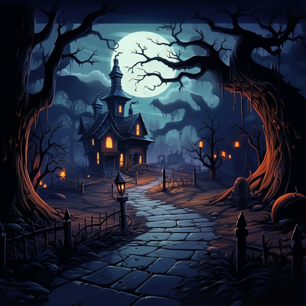 Cartoon Haunted Scenery No People