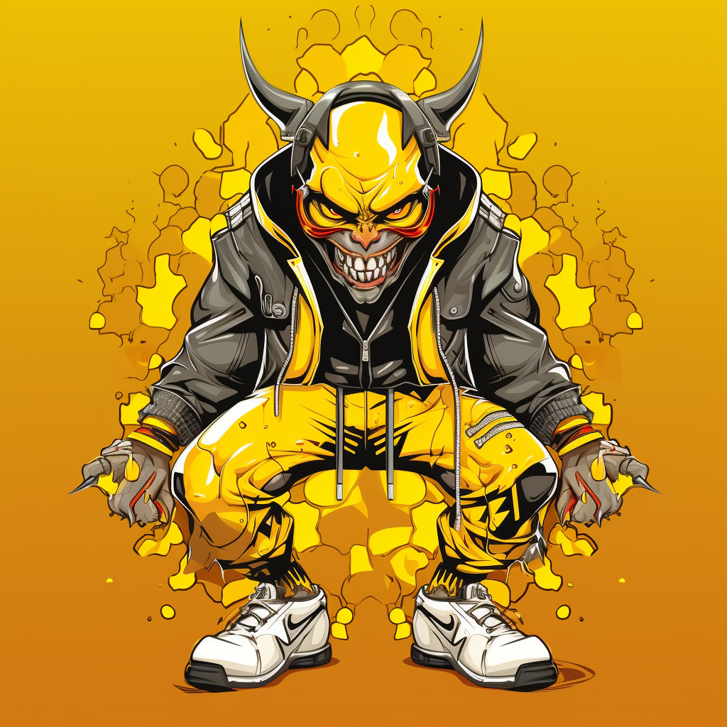 Cartoon Hip Hop Devil with Sneakers