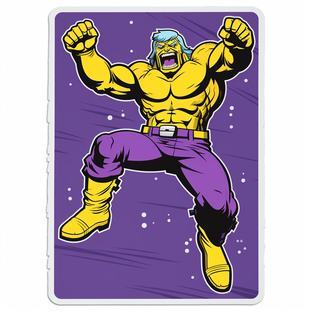 Cartoon Hulk performing dropkick