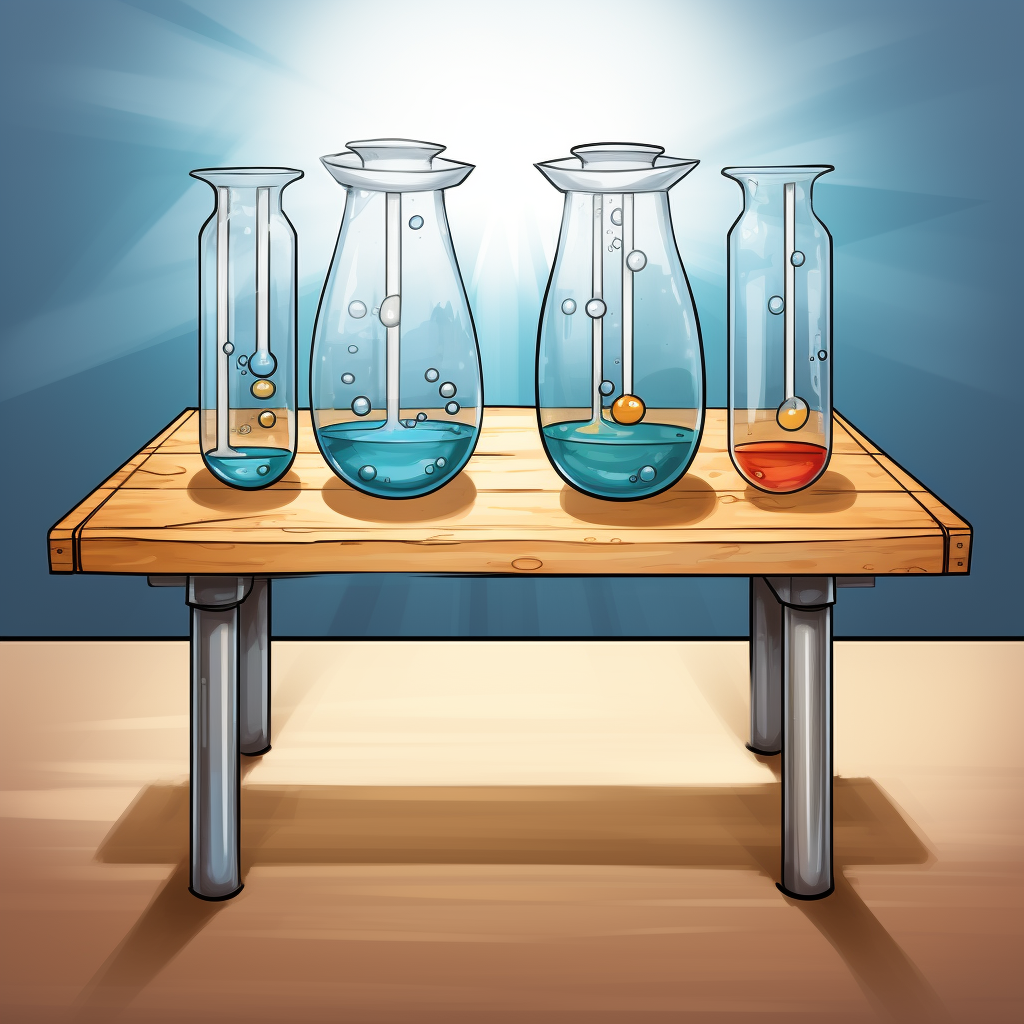 Lab bench with test tubes