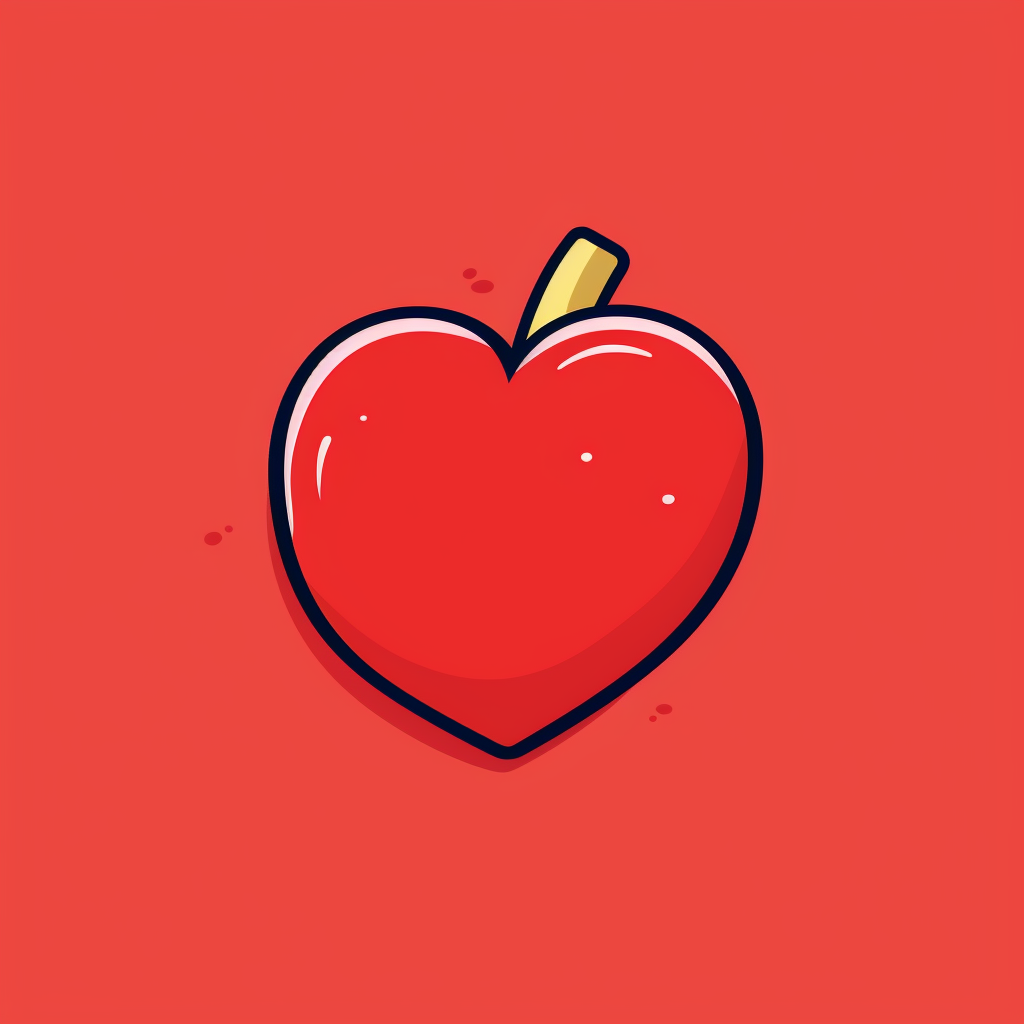 Simple cartoon red heart illustration