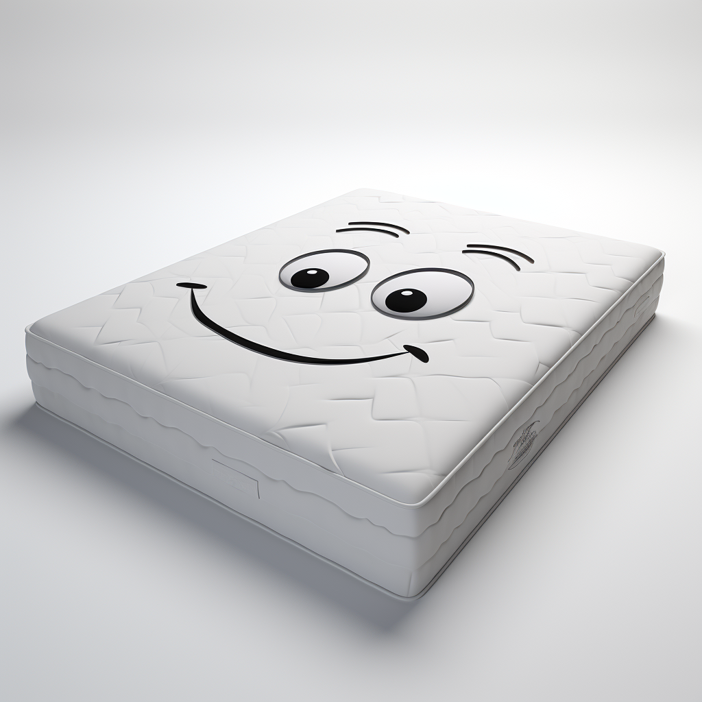 Cute cartoon mattress with a smiling face