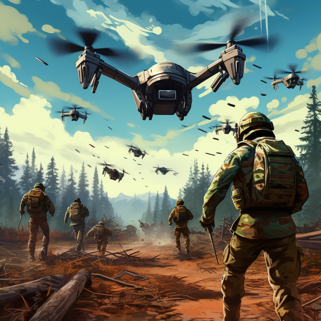 Call of Duty Air Drone Chasing Soldiers  ?