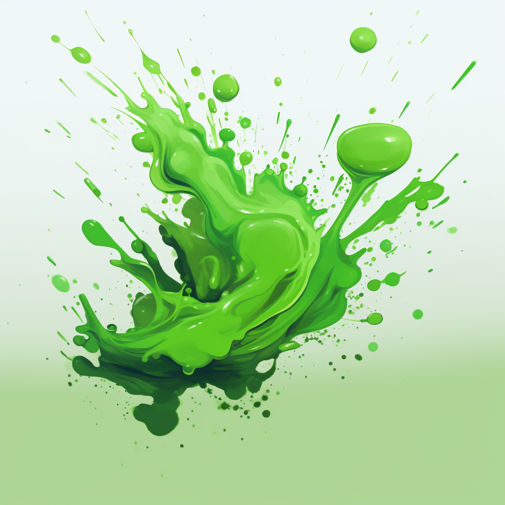 Cartoonish green splash illustration