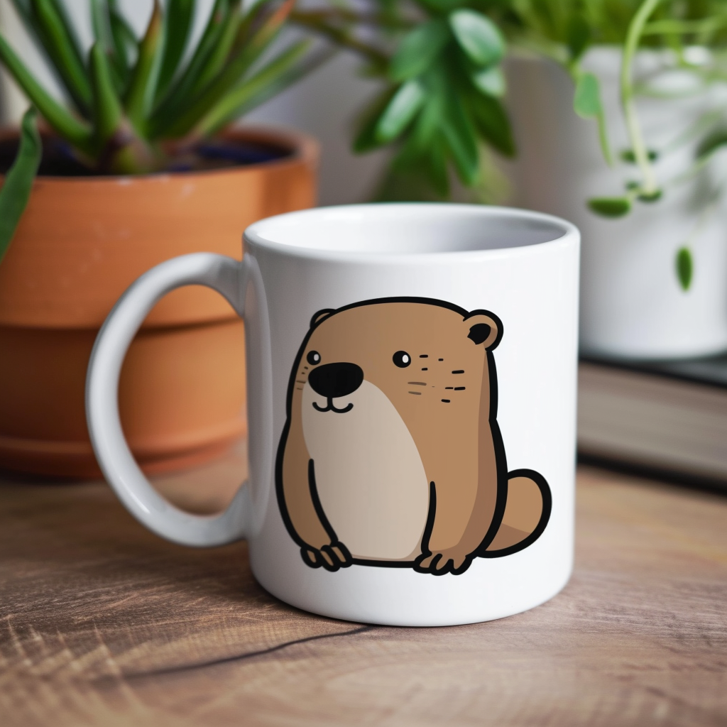 Groundhog Sticker Printable Mug