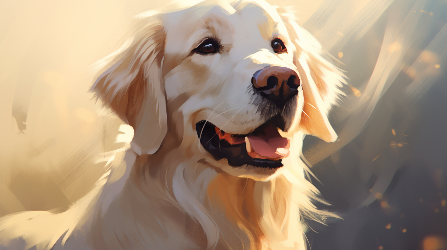 Cute white golden retriever cartoon