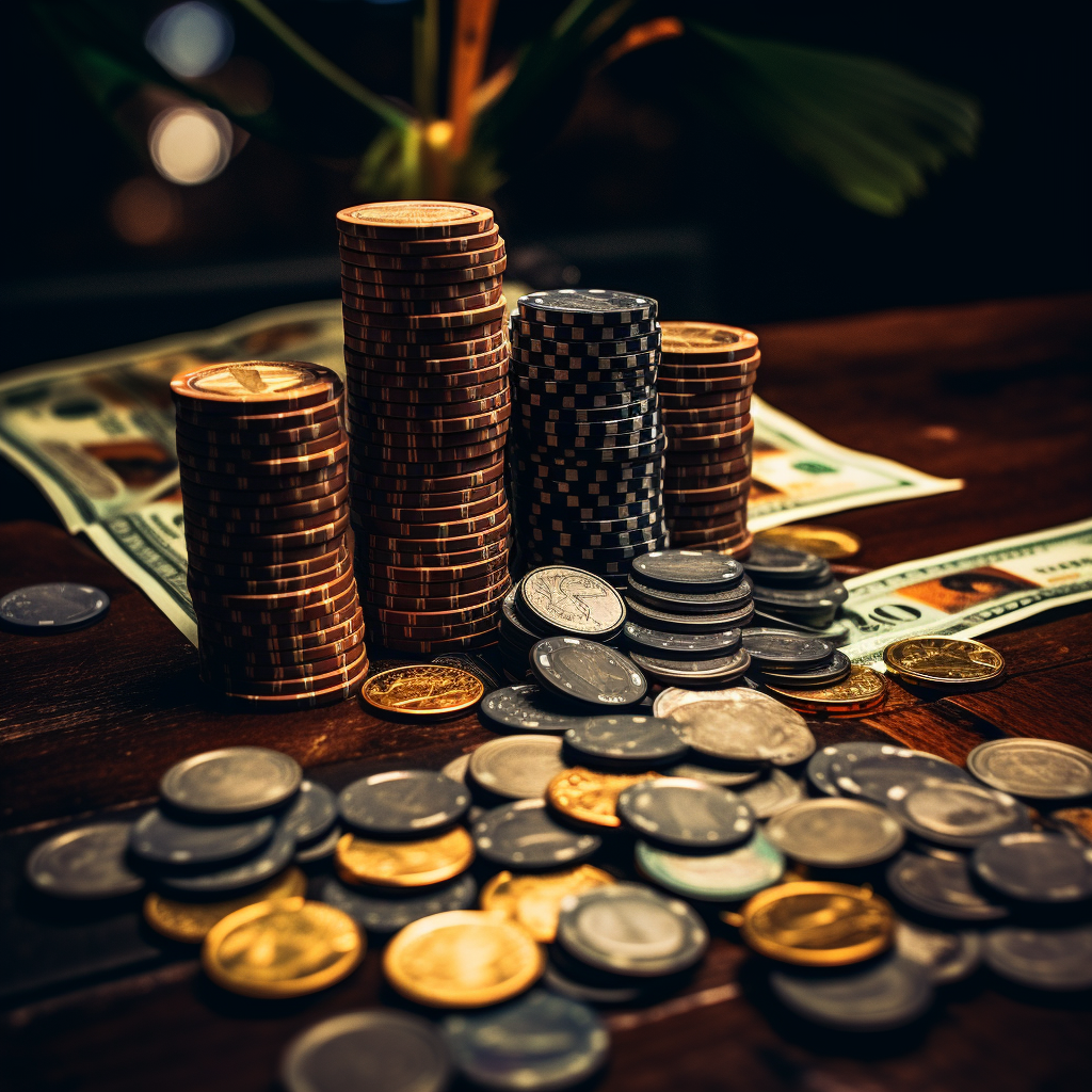 Dark Sinful Casino Chips on Gaming Table