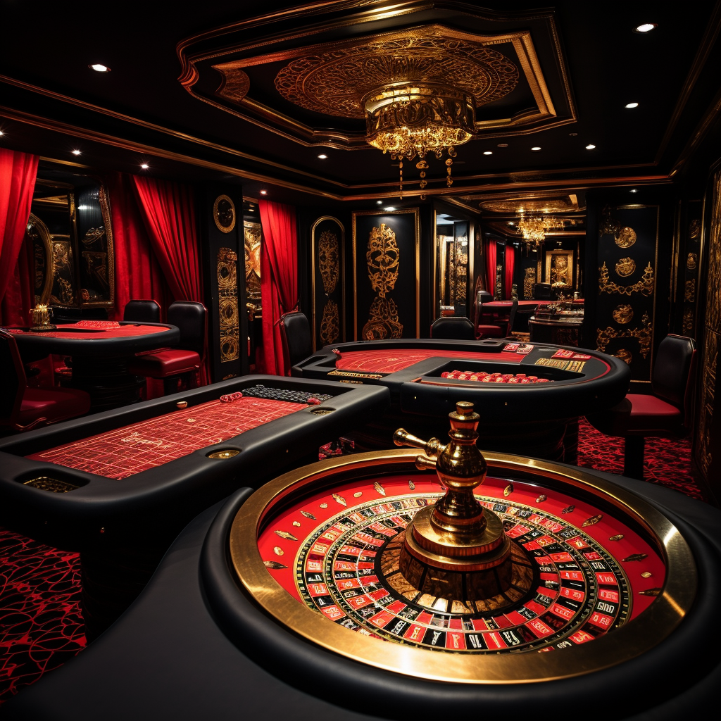 Black, Red, Gold Casino Room themes