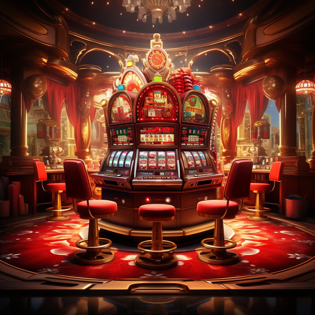 Shiny casino slot machine scene