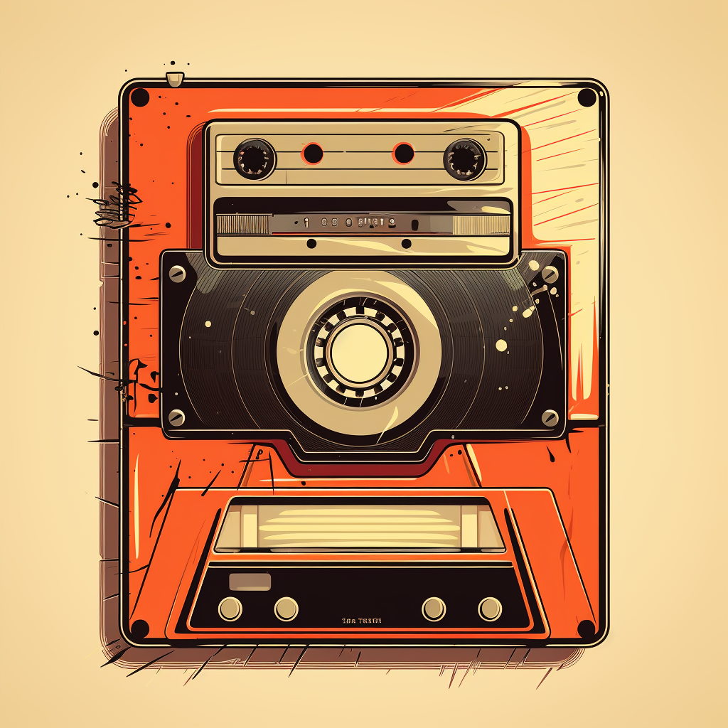 Vintage cassette tape illustration