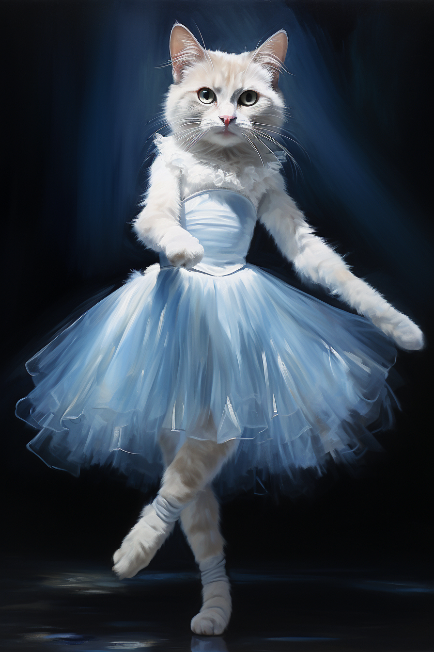 Cat Ballet Shoes Dancing Wizardcore Illustration