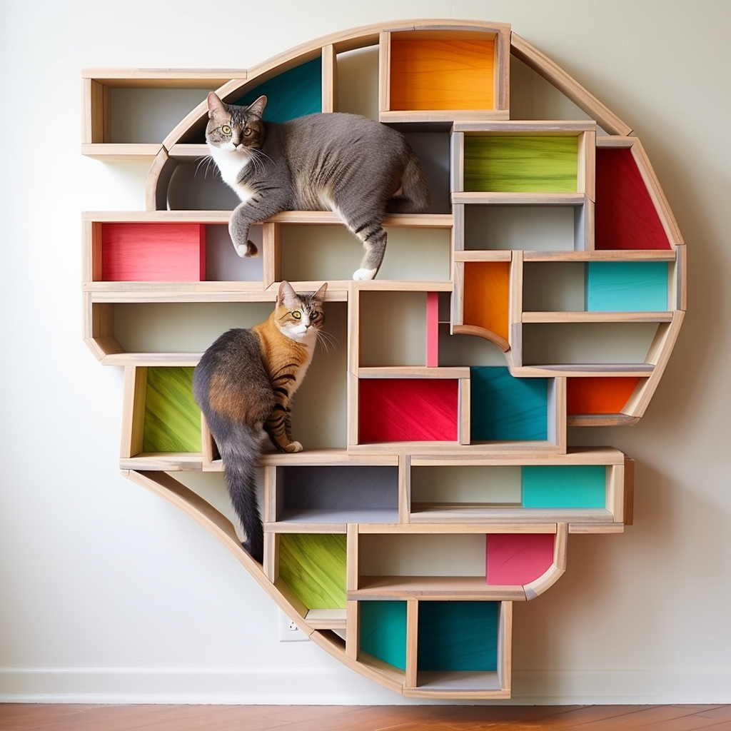 Cat climbing wall system