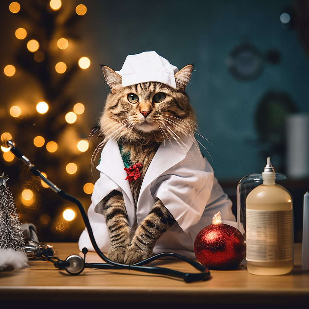 cat doctor Christmas party