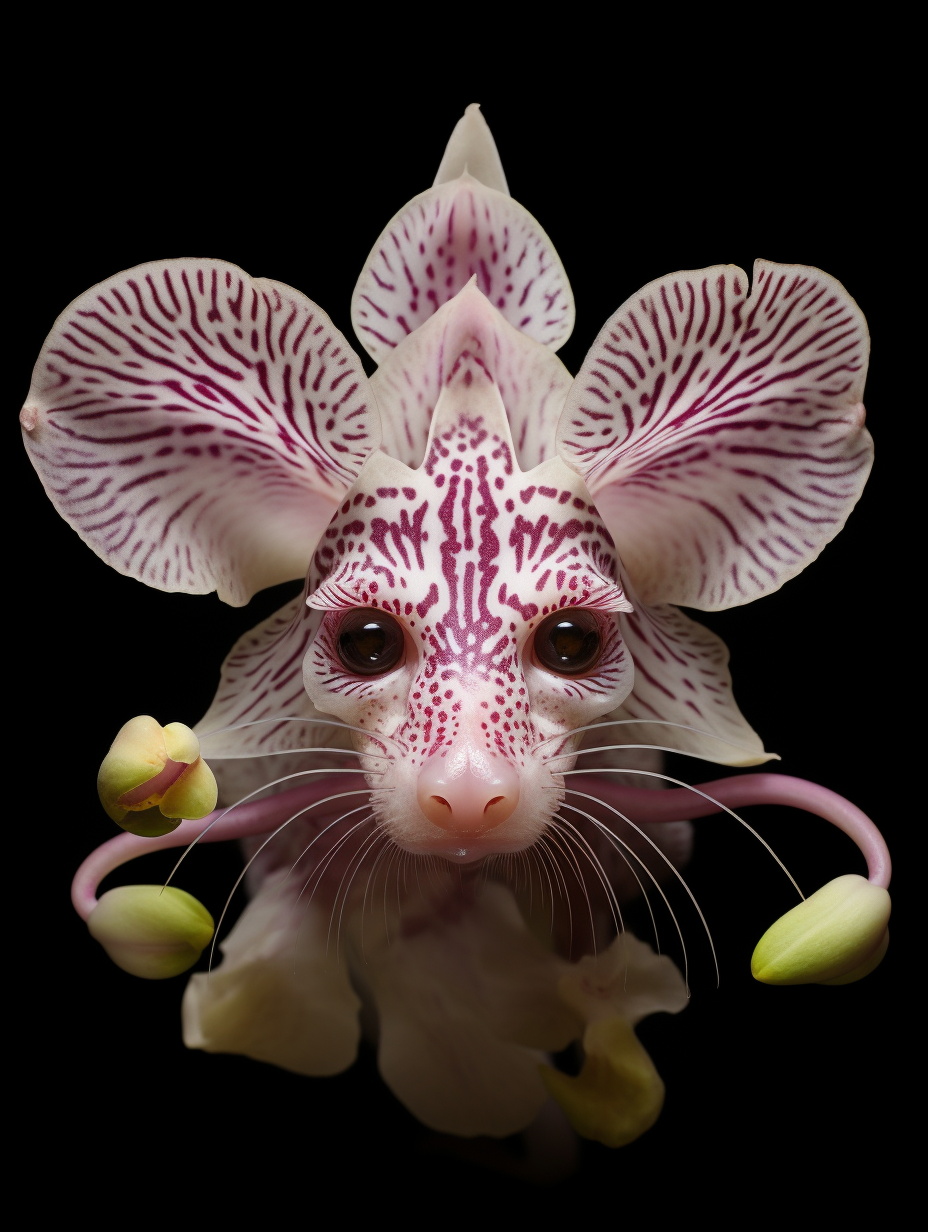 Orchid with cat face center