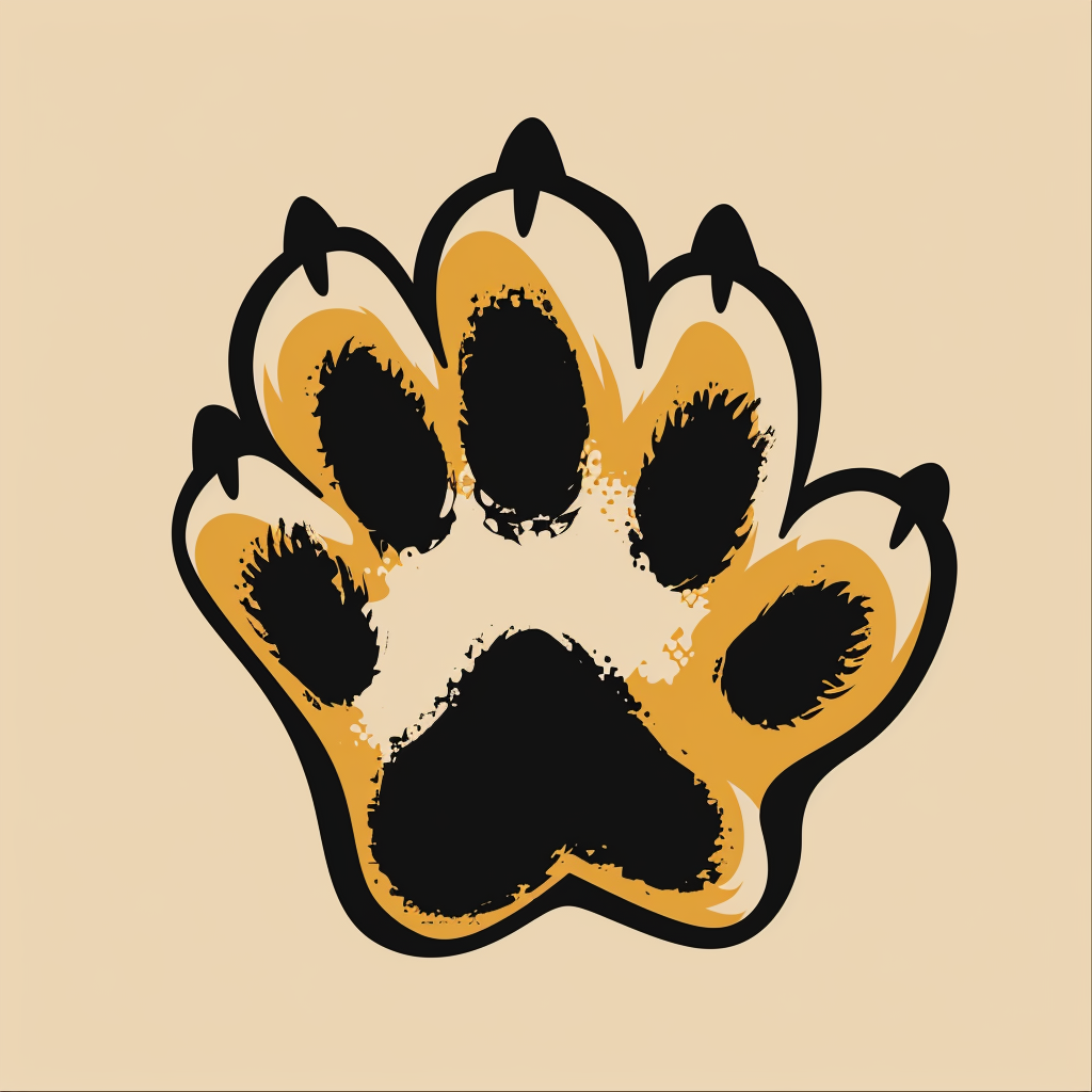 Cat paw vector logo