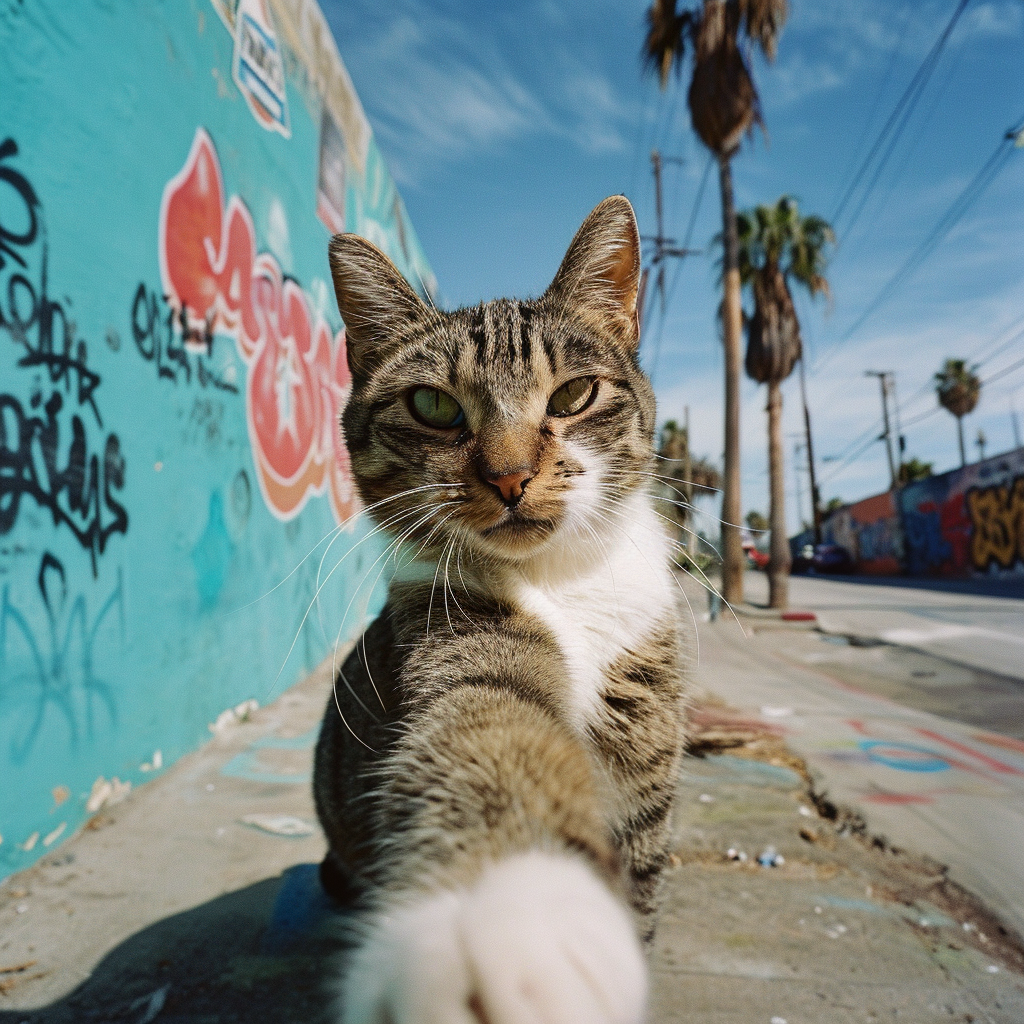 Adorable cat taking a selfie